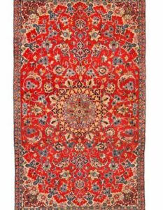 tappeto con decorazioni, rosso di grandi dimensioni